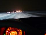 in autostrada con la neve